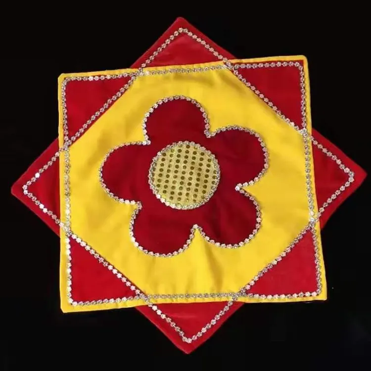 新款手娟加大加厚二人转广场舞八角巾扭秧歌舞蹈手帕绿色红色黄色