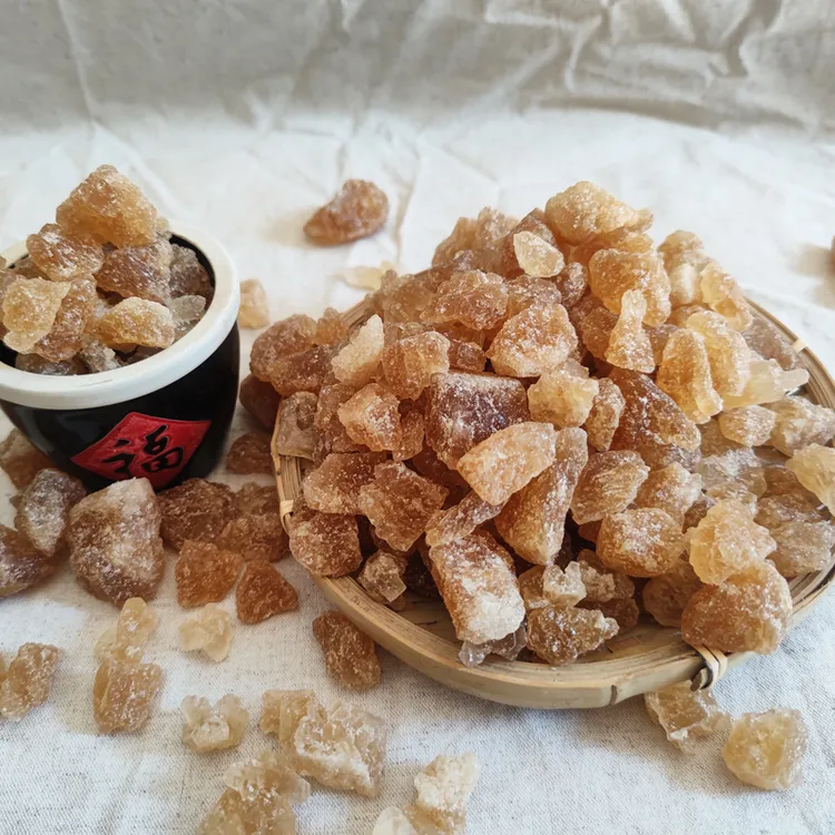 福建诏安泡制青梅露泡酒多晶黄冰糖碎小粒手工天然老黄冰糖块