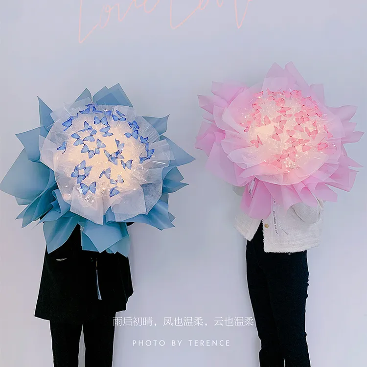 diy蝴蝶花束材料包全套创意花束节日礼物
