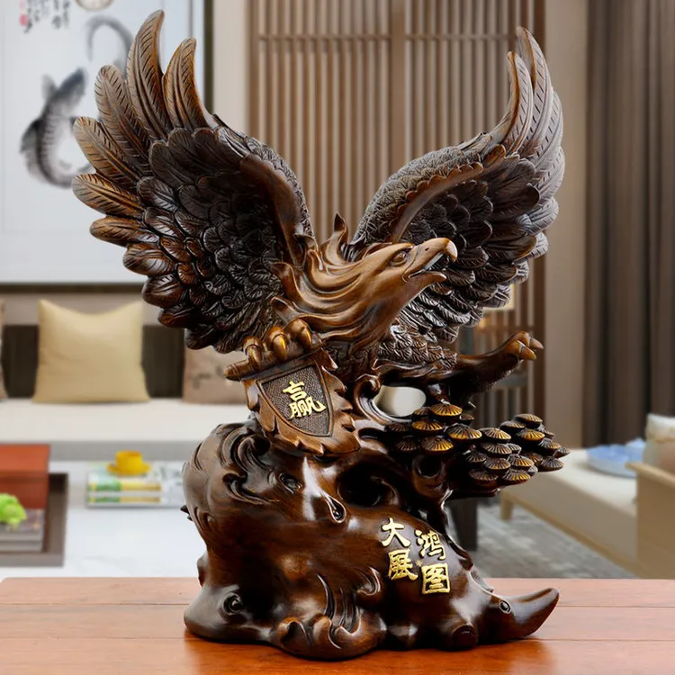 赢字鹰新中式客厅办公室家居装饰品工艺品摆件商务送开业礼品高档