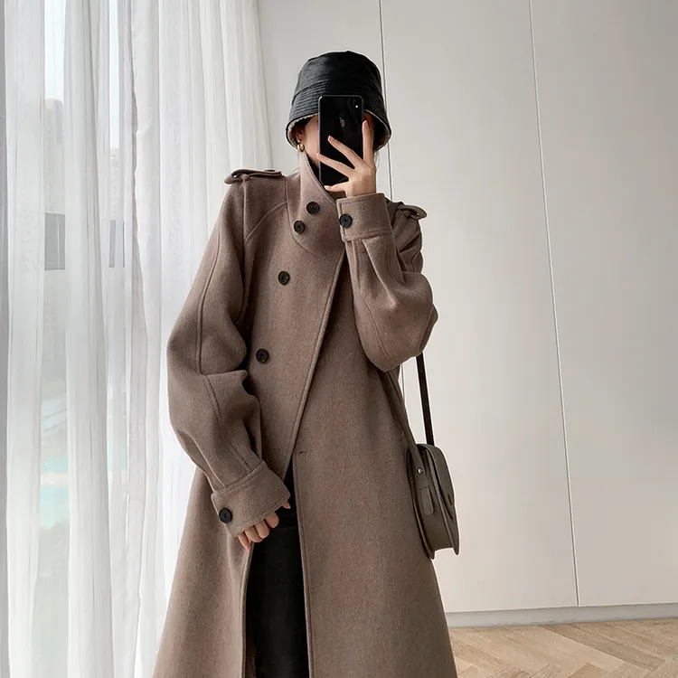 毛呢大衣女2025秋冬新款韩版中长款收腰显瘦气质时尚羊毛呢子外套