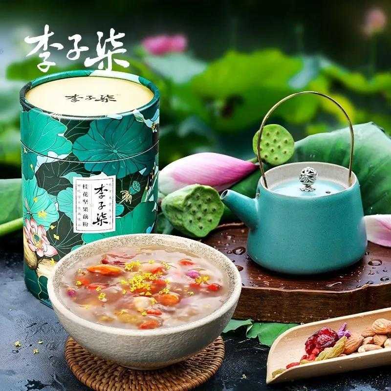 李 、子柒藕粉桂花坚果子杭州西湖藕粉羹水果坚果羹早餐代餐350g