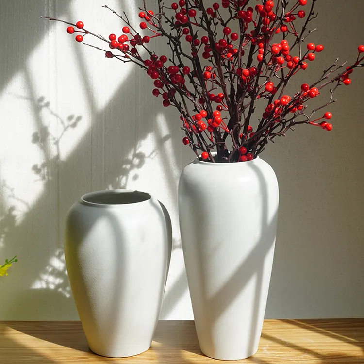 景德镇白色简约陶瓷花瓶满天星插花水培陶罐客厅现代家居装饰摆件