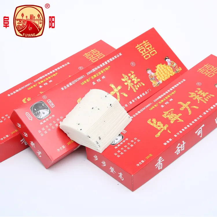 江苏老字号阜宁大糕阜阳牌盐城特产云片糕红色双喜长条糕280克/条
