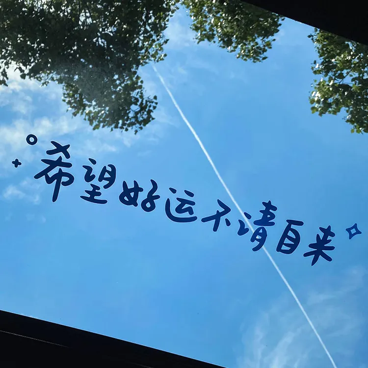 汽车贴纸前挡贴后挡风玻璃贴天窗贴祝你今天愉快车贴镜子装饰墙贴