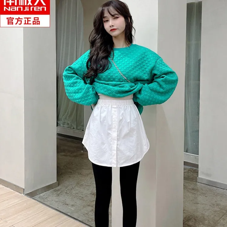 小屁帘女下摆春秋冬季大码胖mm内搭叠穿遮屁股卫衣打底神器半身裙