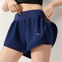 夏季健身运动短裤带口袋女时尚专业防走光三分瑜伽裤高腰速干SP 