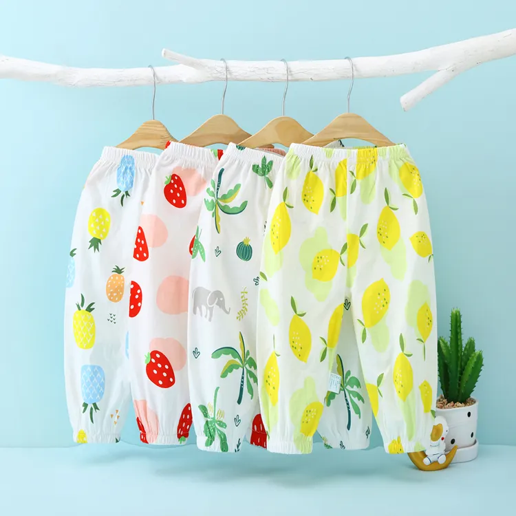 【100棉】夏季儿童防蚊裤纯棉0-4岁宝宝薄款九分裤男宝女灯笼裤透气
