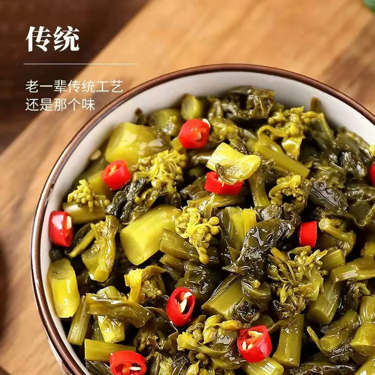 安徽马鞍山传统美食油菜苔咸菜特色干净下饭菜老坛腌菜罐装美味