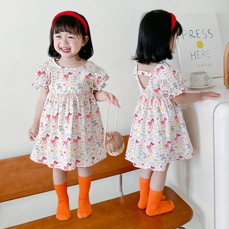 女童连衣裙夏2022新款洋气女孩短袖儿童装宝宝裙子纯棉夏季公主裙