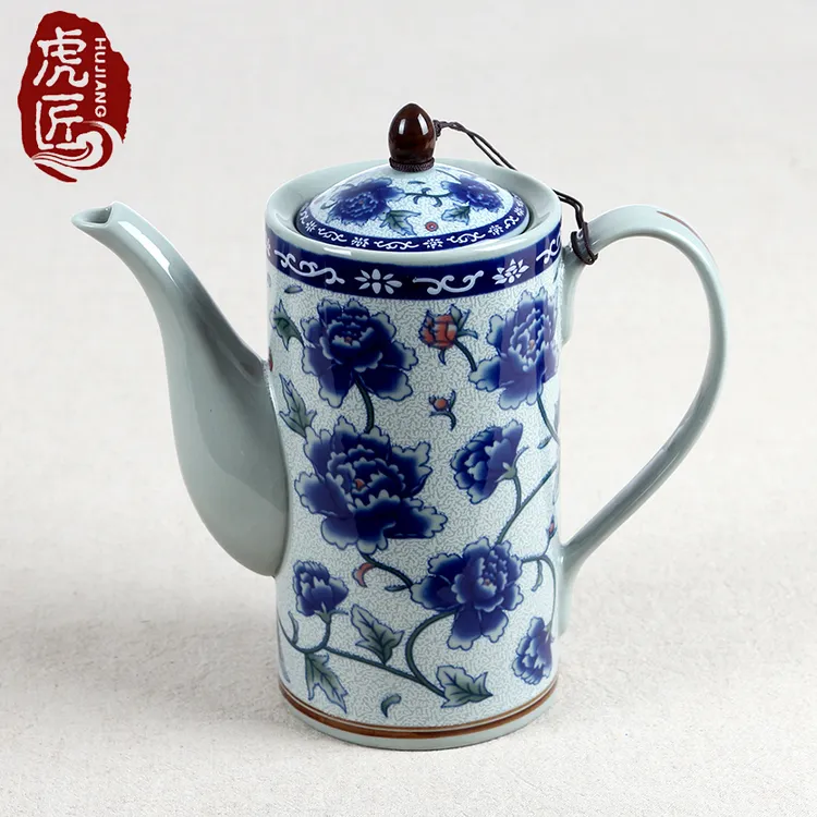 虎匠景德镇陶瓷茶壶神灯壶青花瓷单壶家用仿古长嘴泡茶壶功夫茶具