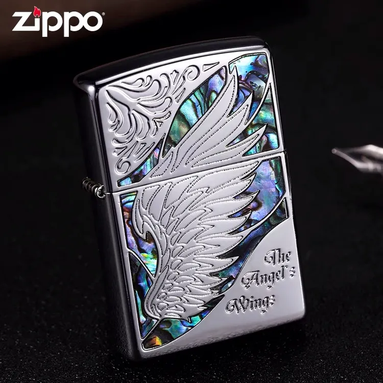 zippo打火机天使之翼DIY贴片彩贝翅膀男士礼品送礼防风收藏DYH1X1