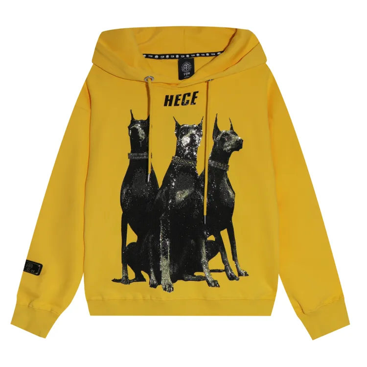 TCH轻奢烫钻工艺时尚休闲宽松潮流情侣连帽女T21312C6003私服tch