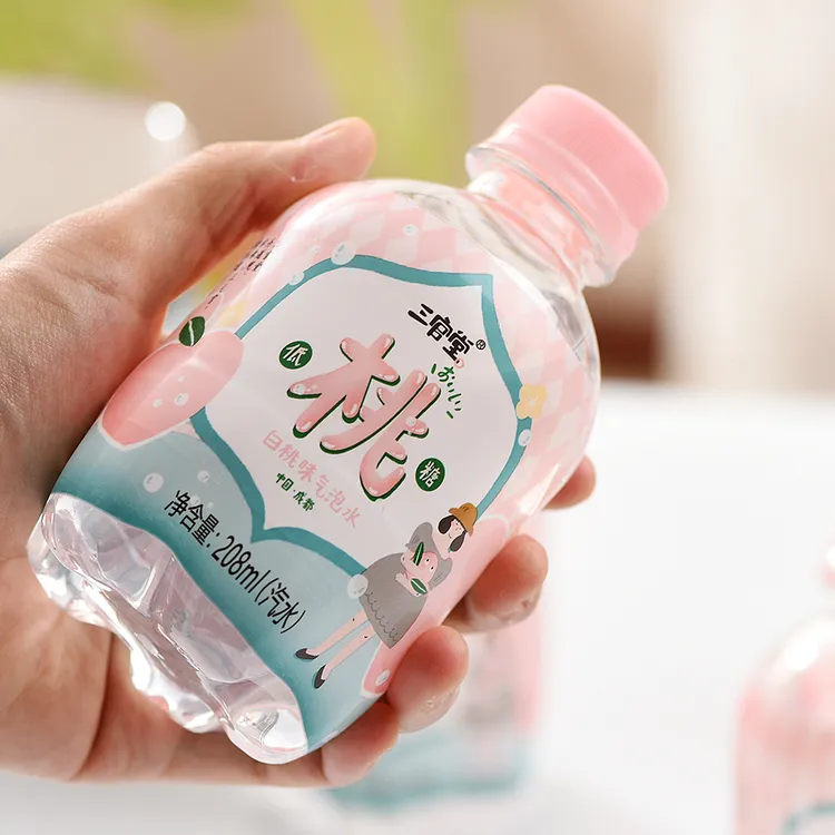 三官堂白桃汽水饮料饮品208ml*6瓶0脂0蛋白果味即饮清爽果香活力