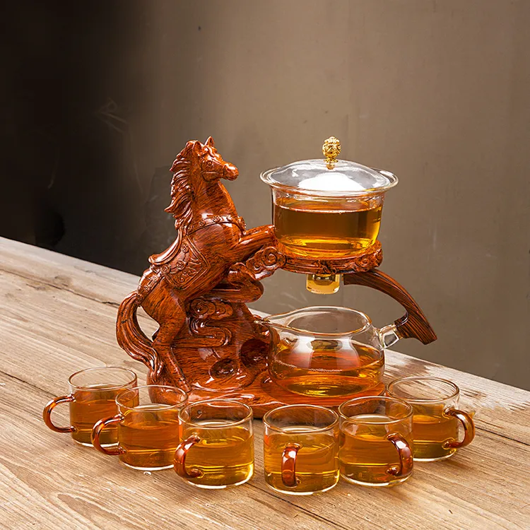 高档轻奢懒人磁吸玻璃半自动茶具套装2025新款家用泡茶神器茶壶