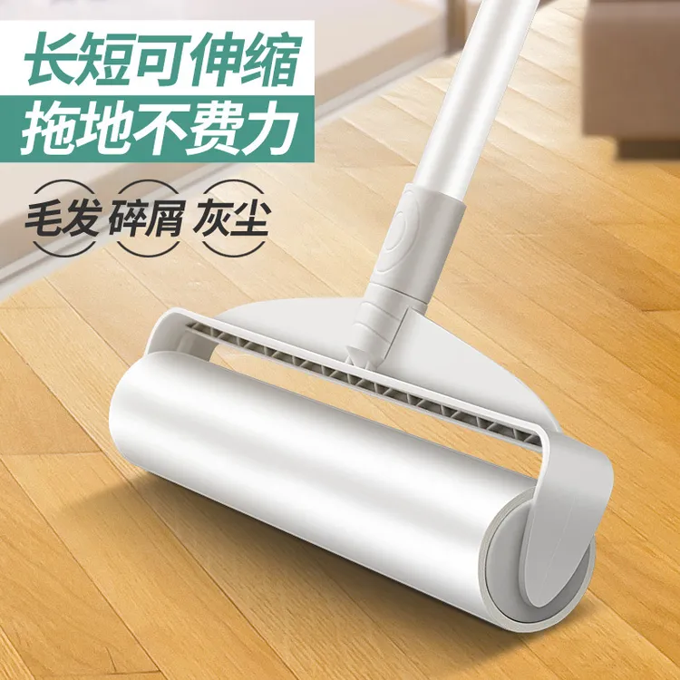 可替换粘毛器  家用滚筒式吸毛器 可伸加长手柄缩粘毛器清洁长柄