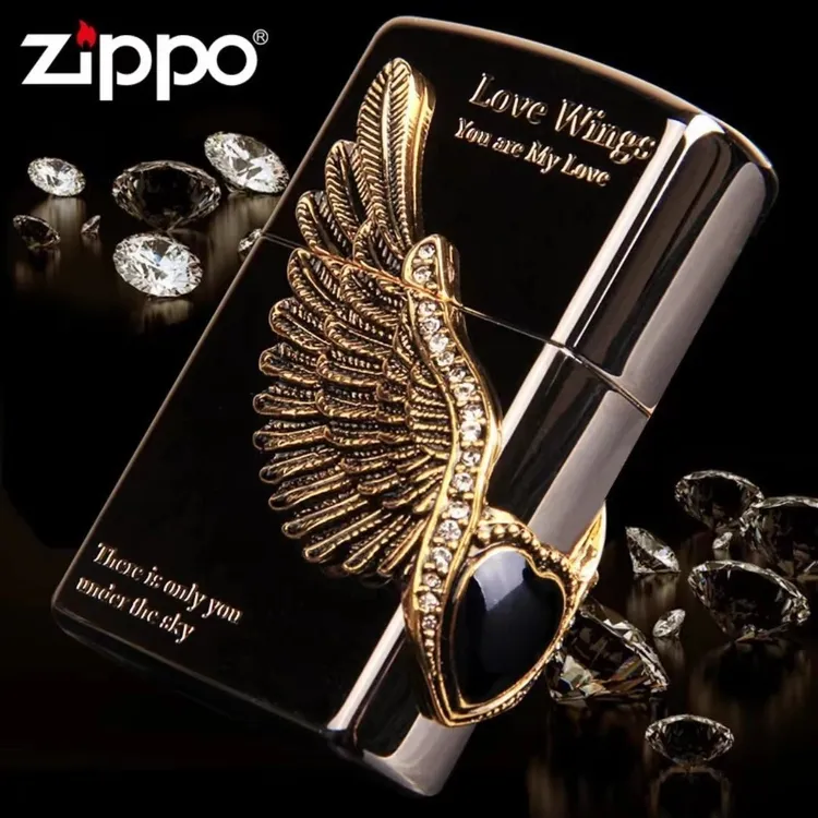 zippo打火机正品爱神之翼天使之翼送男友礼物高档防风TC9801TZ