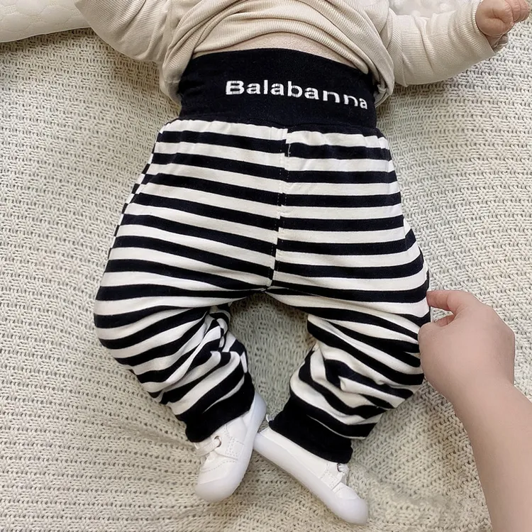 婴儿秋冬季加绒男女宝宝高腰护肚裤婴幼儿可开裆大PP屁屁长裤