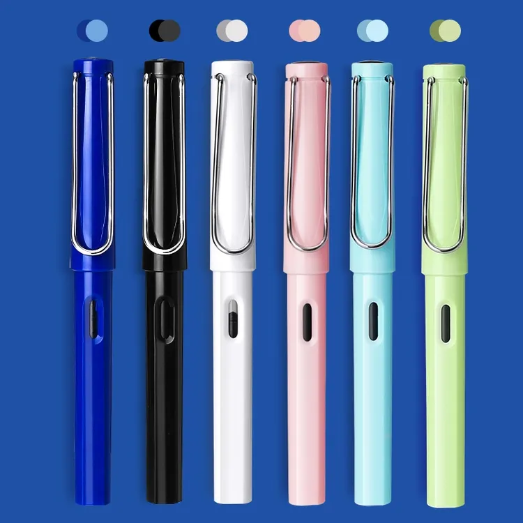 豪优良彩色时尚钢笔学生书写练字正姿安装墨囊开学必备学习用品