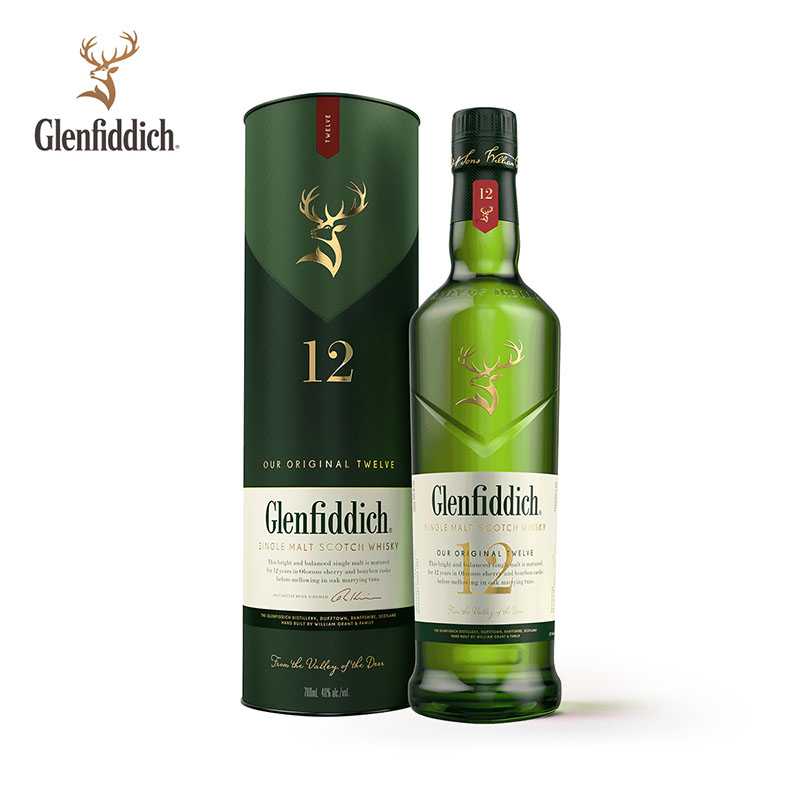 格兰菲迪（Glenfiddich）12年苏格兰单一麦芽威士忌700ml原瓶进口
