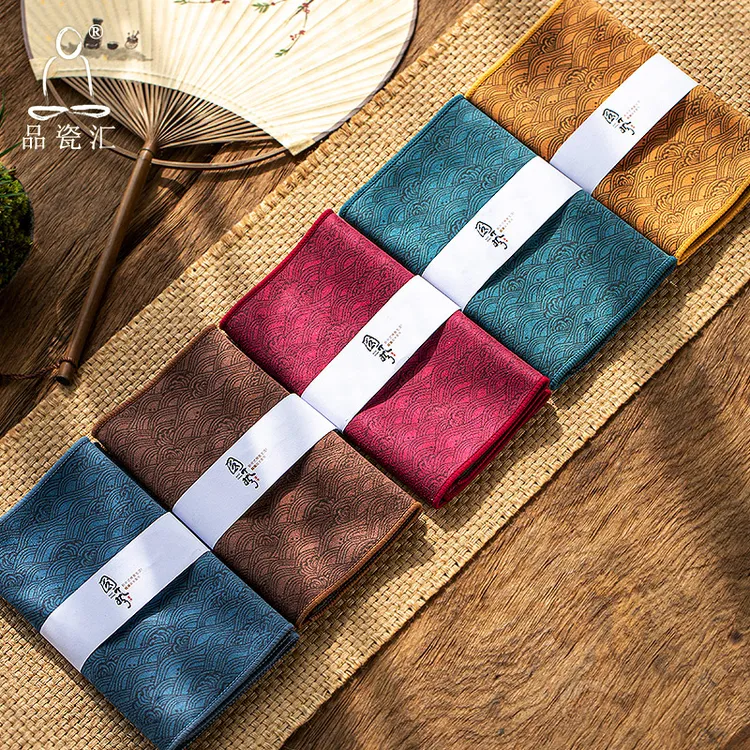 品瓷汇加厚茶巾吸水毛巾茶几茶桌布新中式高档抹布垫茶具茶道配件