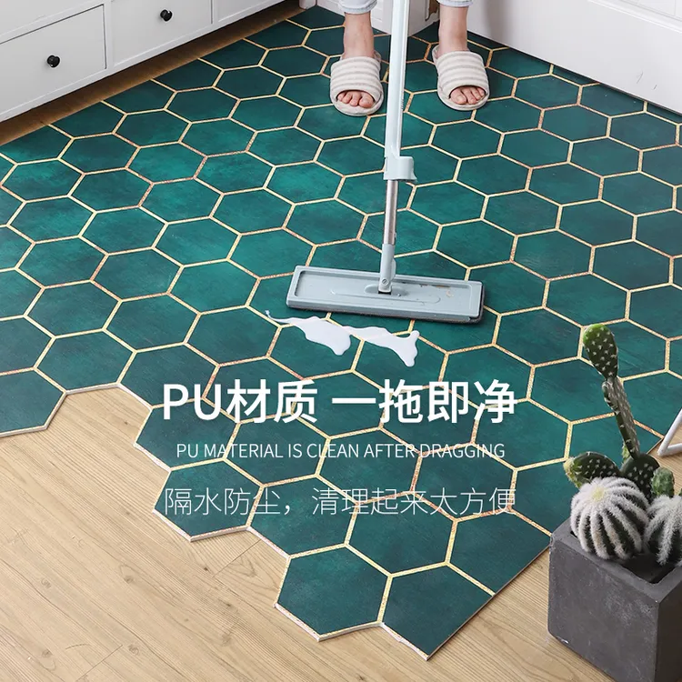 轻奢地垫入户门地垫皮革家用可擦免洗防水进门脚垫可裁剪耐脏地毯