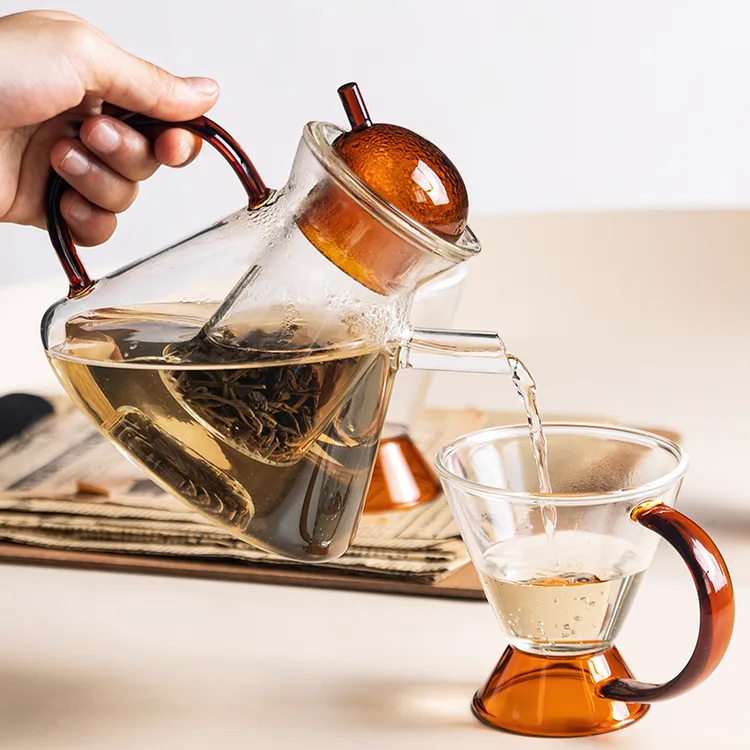 【摩登主妇】玻璃杯把手水杯泡茶杯品茗杯茶具套装耐热水具冷水壶