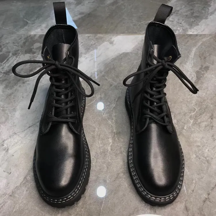 ins马丁靴男黑色英伦风加绒工装靴高帮皮鞋韩版百搭潮流机车靴子