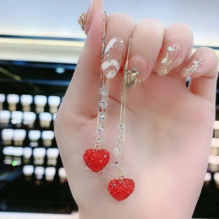 铜合金仿水晶耳饰 《9号商品》轻奢耳饰女神必备经典防丢一心一意