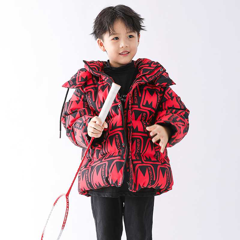 【2109】2021新款童装儿童羽绒服中长款男中大童冬季连帽洋气