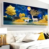 DC/蒂彩【福鹿生财】钻石画客厅卧室轻奢挂画点贴钻十字绣手工DIY