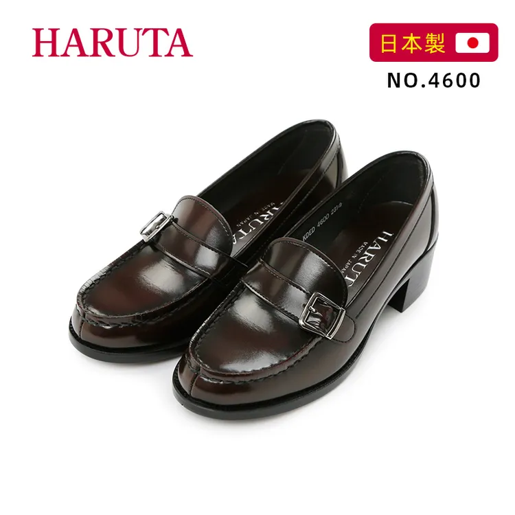 Haruta4600女鞋新款粗跟中跟单鞋子女学生百搭jk制服鞋乐福鞋