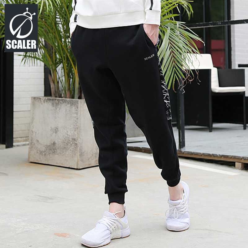 SCALER/思凯乐户外男女通款印花卫裤潮流收口休闲运动裤F9153871
