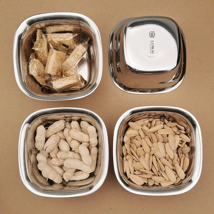 18/10不锈钢蒸蛋碗酱料碗水果沙拉雪糕碗304零食配料碗方形调味