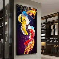 DC/蒂彩【双鱼锦鲤】钻石画玄关客厅挂画满钻点贴钻十字绣手工diy