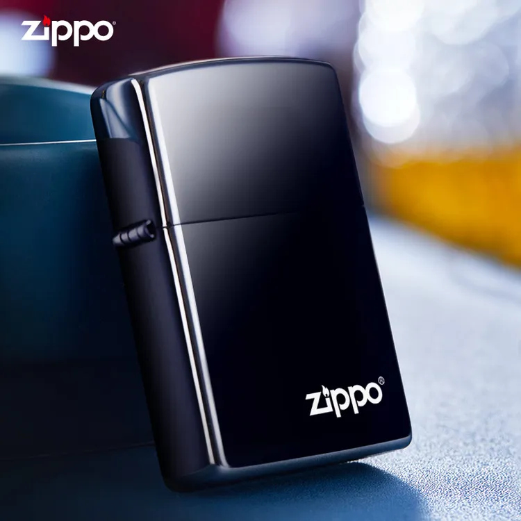 ZIPPO打火机【黑冰标志】高端正品正版煤油防风打火机轻奢TCH1X1