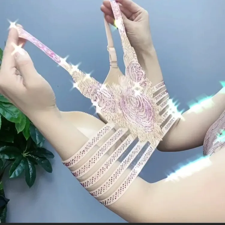 972玫瑰(加厚AB前扣)小胸神器无钢圈聚拢蕾丝抹胸美背背心吊带