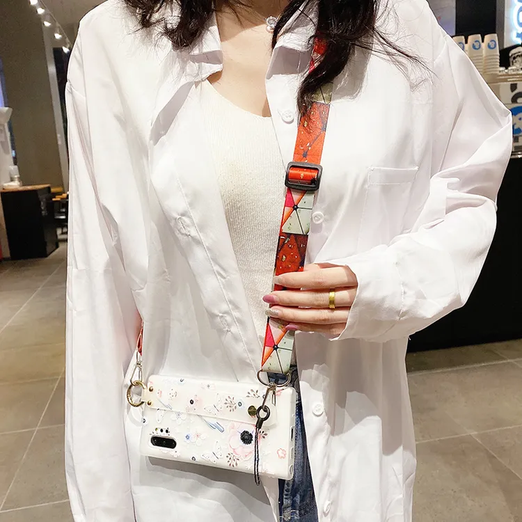 民族风手机挂绳斜挎加长可调节肩背挂脖手机链加宽不勒脖绳子通用