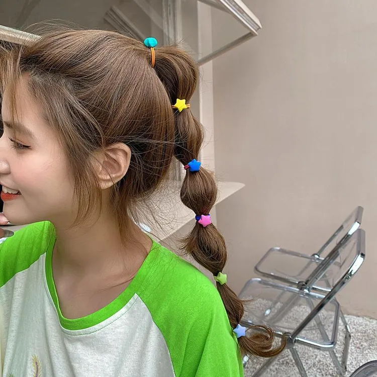 彩色气球~高档可爱少女气质头绳年网红简约ins马尾橡高档皮筋发圈