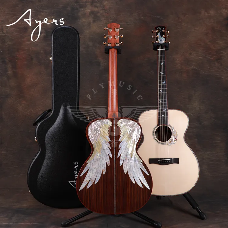 飞琴行 爱乐诗Ayers 天使之翼Custom 私人定制全单手工民谣木吉他