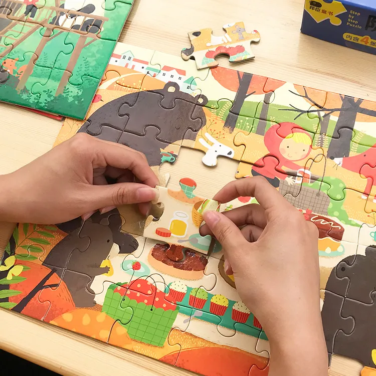 儿童拼图汪汪队幼儿园奥特曼木质铁盒装拼图早教益智玩具积木礼物