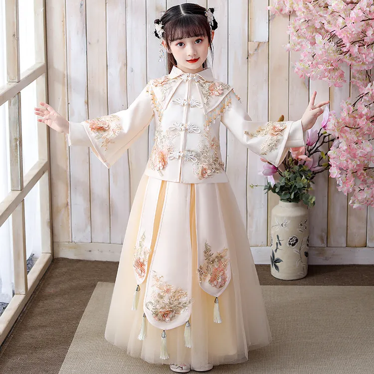 【格格嘎嘎】女童裙子汉服中国风套装女孩古风秋冬装女童裙子汉服