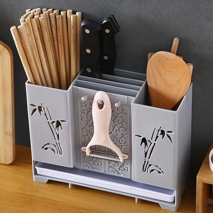 壁挂筷子收纳盒刀架家用沥水壁挂式清洗筷子置物免打孔挂壁多功能