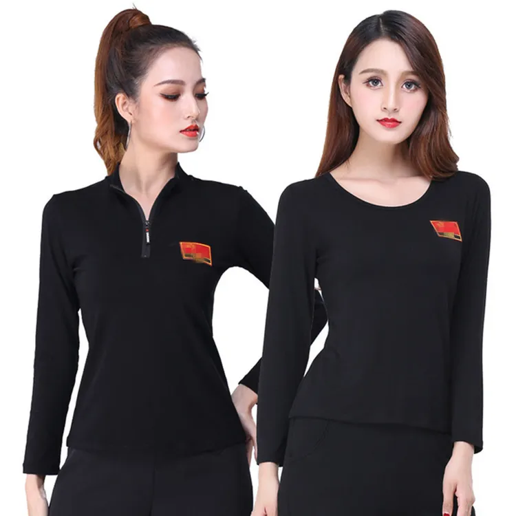 广场舞演出广场舞服装跳舞衣拉链上衣秋冬拉丁舞水兵舞服舞蹈服女