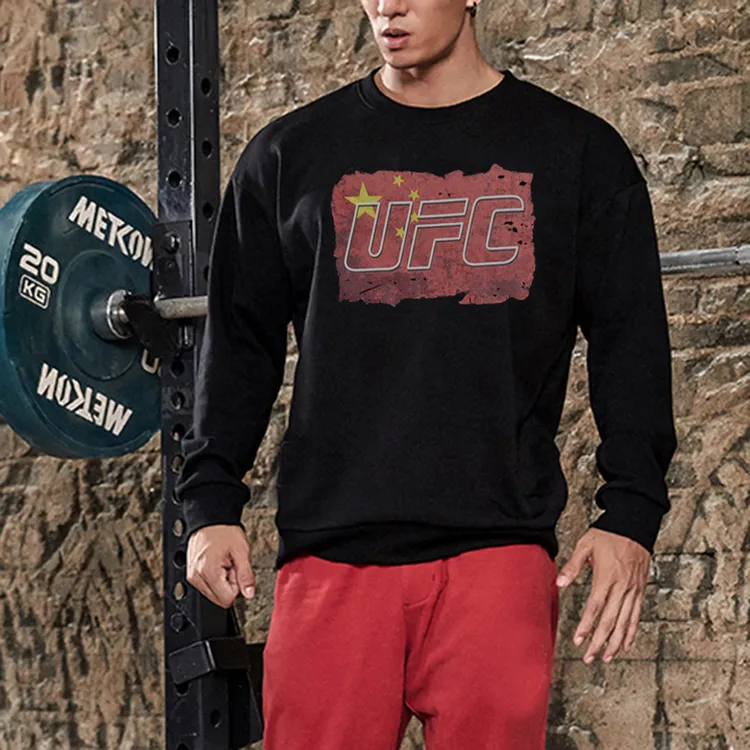 UFC中国力量卫衣圆领套头特加大码中国风春秋冬男士拳击格斗MMA