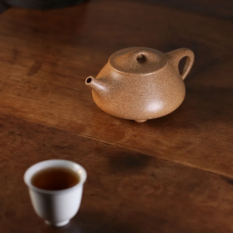 紫砂甄选  刘兆俊《小石瓢》# 朱段泥 220cc 全手工