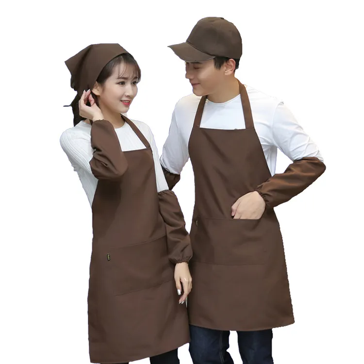 挂脖围裙厨房专用女防水上班餐饮店工作服男2025新款定制印字LOGO