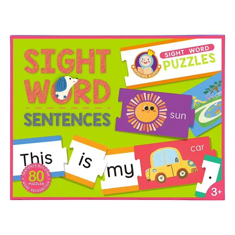 3岁+可点读 高频词句子拼图卡 阅读认知进阶拼读词汇卡片