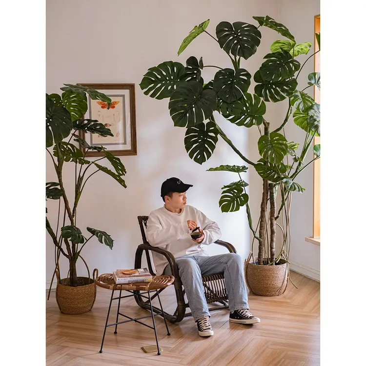 掬涵【推荐】龟背竹仿真树大型绿植客厅软装网红装饰落地植物叶片