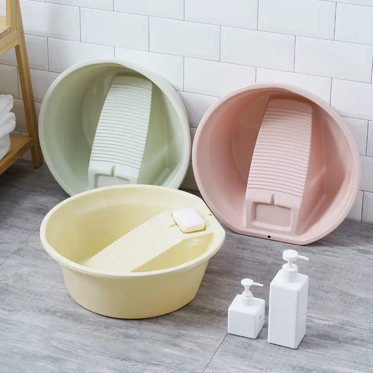 带搓衣板的洗衣盆搓板盆塑料大号加厚洗衣服盆子成人婴儿家用宿舍